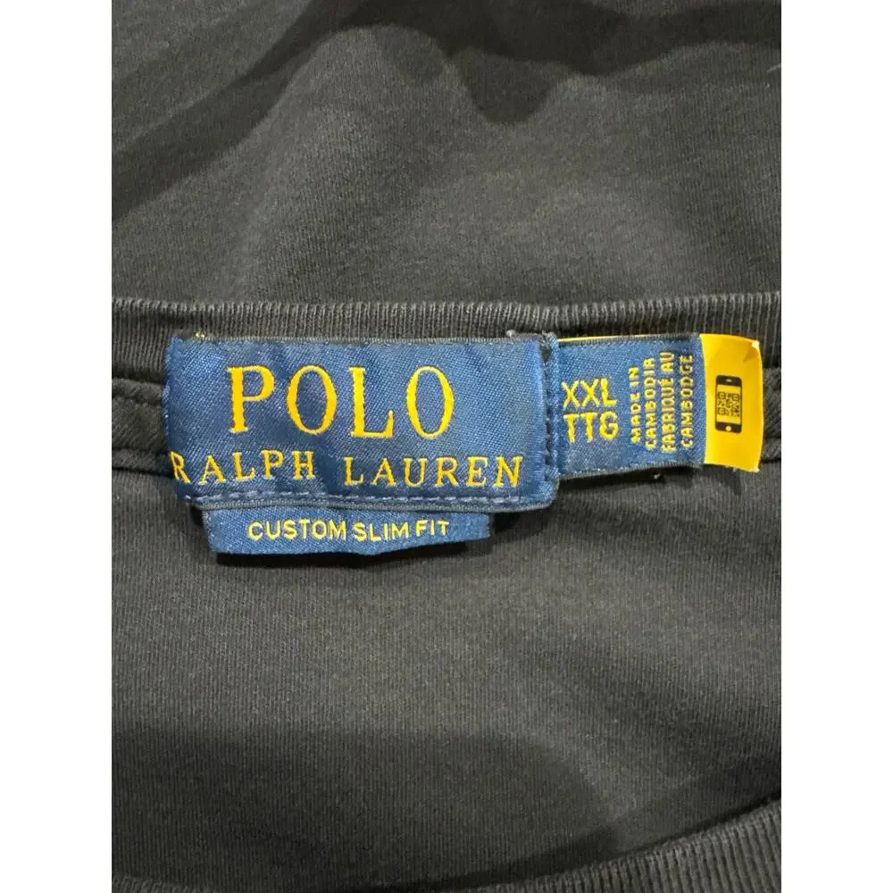 Polo Ralph Lauren Men's Custom Slim Fit Soft Cotton T-Shirt, Black, XXL
